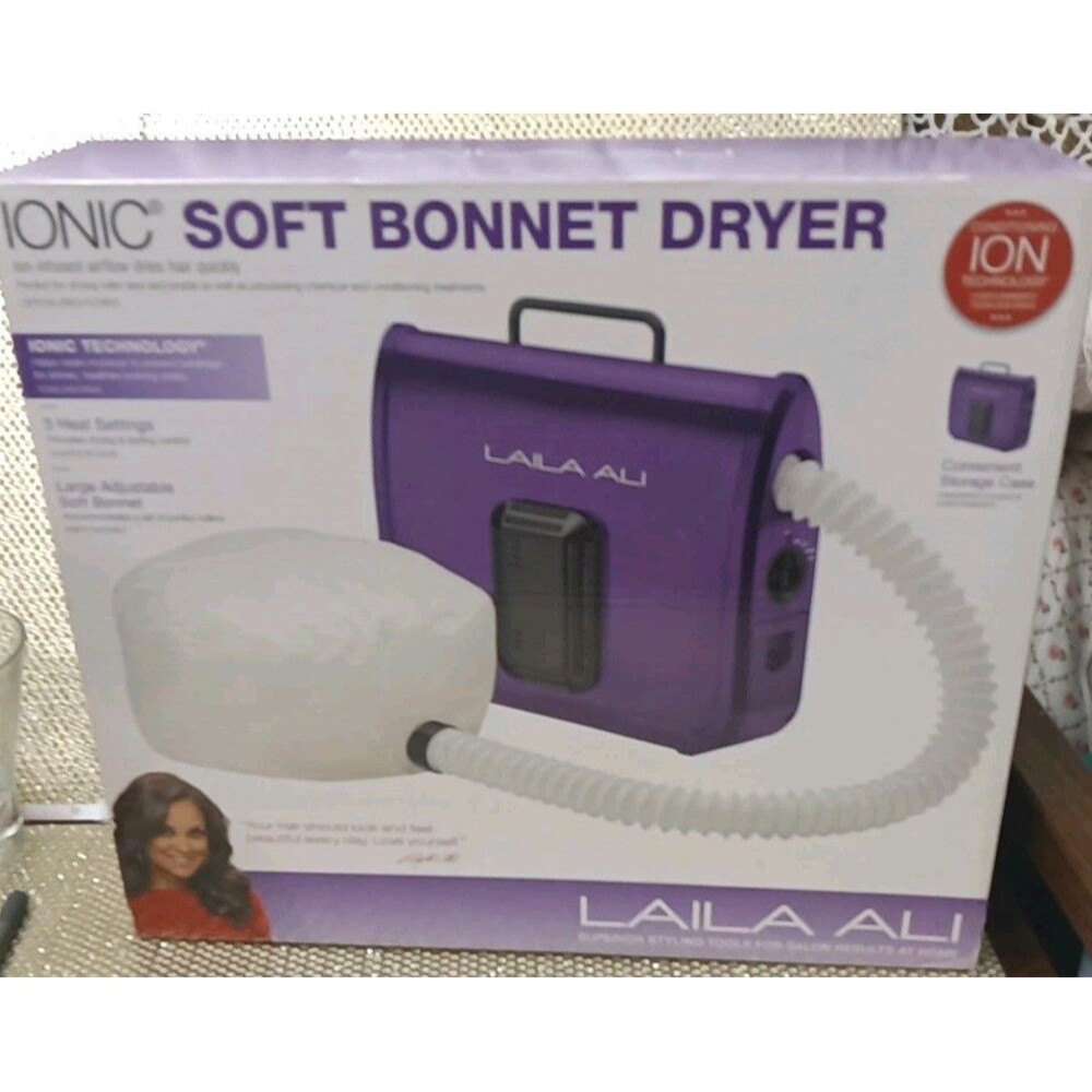 Laila Ali LADR5604 Ionic Soft Bonnet Dryer, Purple with White Bonnet